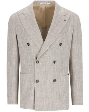 Tagliatore Double-Breasted Button Blazer - White