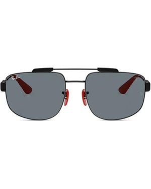 Ray-Ban X Ferrari Square-Frame Browline Sunglasses - Grey