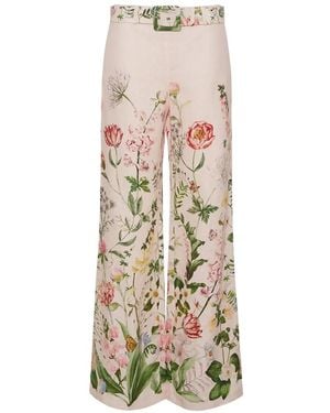 Cara Cara Mayflower Floral-Pattern Trousers - White