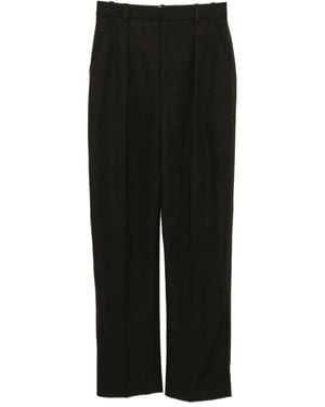 Lemaire Pleated Straight-Leg Trousers - Black