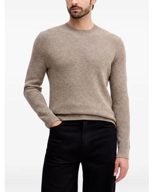 Sisley Ribbed-Knit Crew-Neck Sweater - Grey