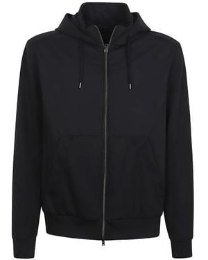 Herno Drawstring-Hood Zip-Up Jacket - Black