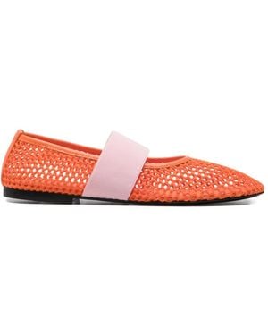 MSGM Bailarinas de red con tira - Rojo