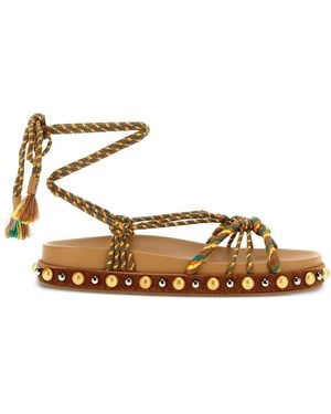 Aquazzura Tropical Leather Sandals - Brown