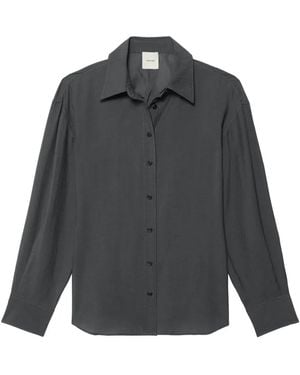 Calvin Klein Twist-Detail Cut-Out Blouse - Grau