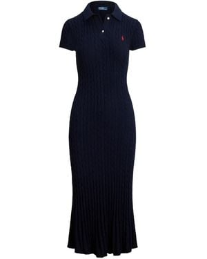 Polo Ralph Lauren Vestido estilo polo de punto de ochos - Azul
