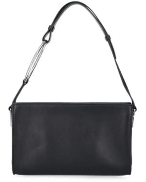 Dondup Ring-Detail Leather Shoulder Bag - Black