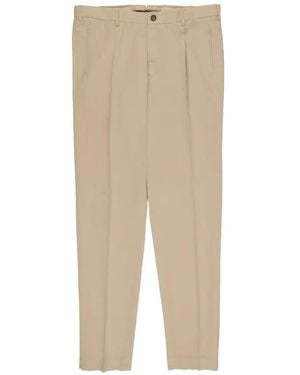 Incotex Tapered Pleated Trousers - Natural