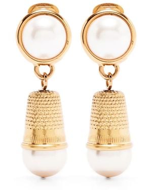 Moschino Thimble Clip-On Earrings - Metallic