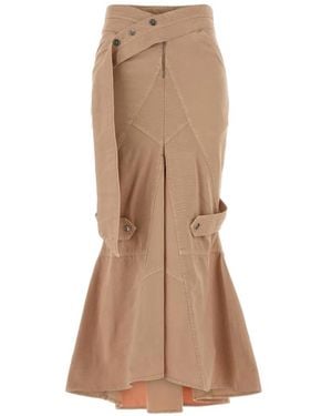 Blumarine Panelled Fishtail Skirt - Natural