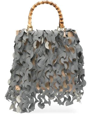 La Milanesa Medium Oceano Bamboo-Handle Tote Bag - Gray