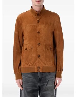 S.W.O.R.D Veste En Cuir À Boutonnière - Brown