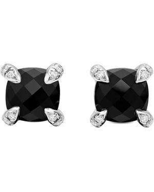 David Yurman Petite Chatelaine Ohrstecker mit Onyx und Diamanten 6mm - Schwarz