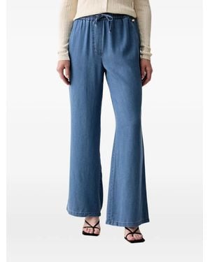 Mos Mosh Drawstring Wide-Leg Jeans - Blue