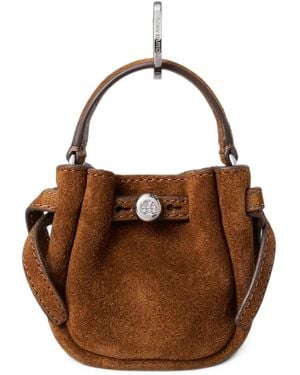 Tory Burch Romy Suede Bucket-Bag Charm - Brown