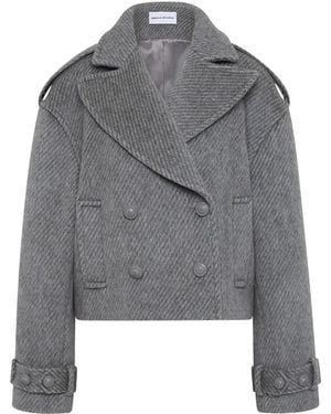 Rebecca Vallance Cappotto Lani Doppiopetto Crop - Grigio