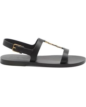 Saint Laurent Cassandre Sandals - Black