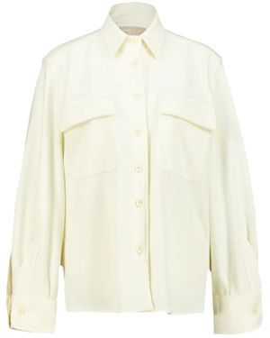120% Lino Camicia Con Tasche - Bianco