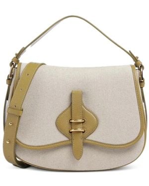 Coccinelle Buckle Leather Tote Bag - White