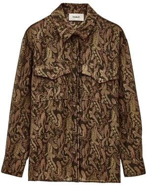 Ba&sh Tao Blouse Met Paisley-Print En Borstzak - Bruin
