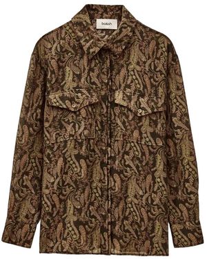 Ba&sh Tao Paisley-Pattern Chest-Pocket Shirt - Brown