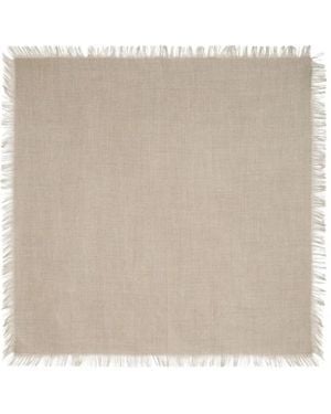 Bompard Swann Fringed Square Scarf - Natural