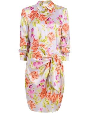 Cinq À Sept Abito Corto Midnight Tulips Jacey Mini - Bianco