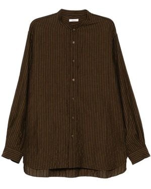 CALMLENCE Striped Shirt - Brown