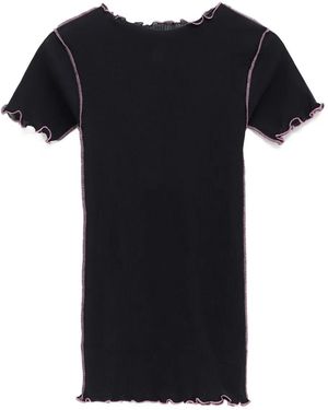 Baserange Top Con Bordo A Smerlo - Nero