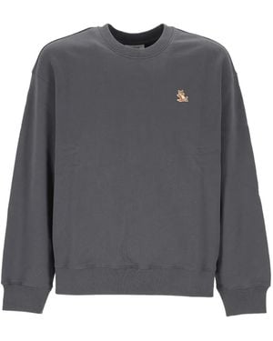 Maison Kitsuné Sudadera Fox De Algodón - Gris