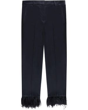 Incotex Feather-Trim Trousers - Blue