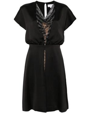 Genny Rhinestone-Embellished Mini Dress - Black