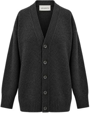 Amaranto Button-Up V-Neck Cardigan - Black