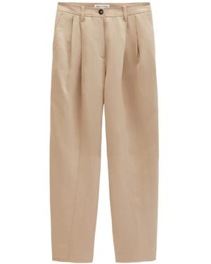 Marc O' Polo Pleated Woven Trousers - Natural