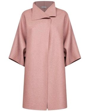 Harris Wharf London High-Neck Wide-Sleeve Coat - Pink