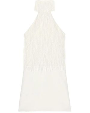 Courreges Halter-Neck Fringe-Detail Mini Dress - White