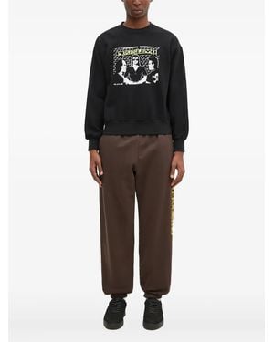 Aries Crew-Neck Graphic-Print Sweatshirt - Black