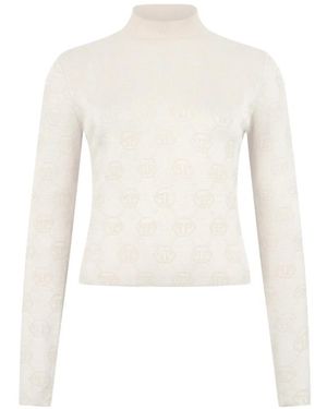 Philipp Plein Monogram Turtleneck Jumper - White