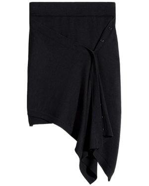 Lemaire Buttoned Draped Asymmetric Skirt - Black