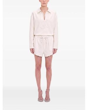Victoria Beckham Scalloped Drawstring Shorts - Pink