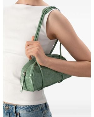 BY FAR Borsa A Spalla Kimberly Bowler Con Effetto Coccodrillo - Verde