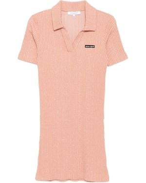 Maison Kitsuné Ribbed Polo Dress - Pink