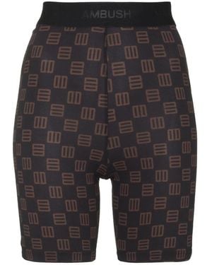 Ambush Culottes De Ciclismo Con Monograma - Gris