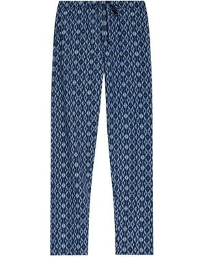 Hanro Geometric-Print Drawstring Trousers - Blue