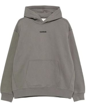 CIARAN Logo-Embroidered Hoodie - Grey