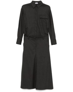 Brunello Cucinelli Panelled Maxi Dress - Black