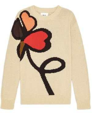 NN07 Todd Intarsia-Knit Sweater - White