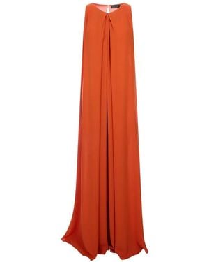 Gianluca Capannolo Pleated Sleeveless Maxi Dress - Orange