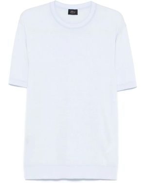 Brioni T-Shirt A Maglia Fine - Bianco