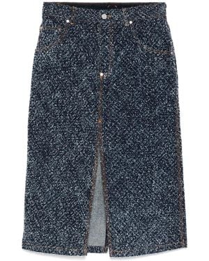 Stella McCartney Boucle Denim Skirt - Blue